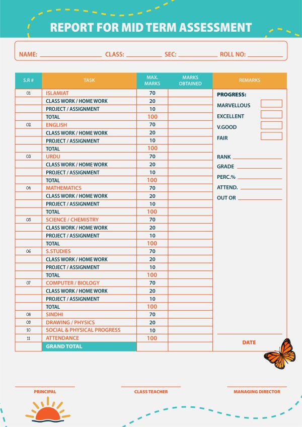 Examination Result Report Card Printing Professional School Printing in ...